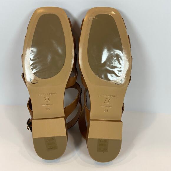 Jenni Kayne Leather Lake Sandal Fisherman Style Square Toe Brown  41 / US 11 - Picture 9 of 10